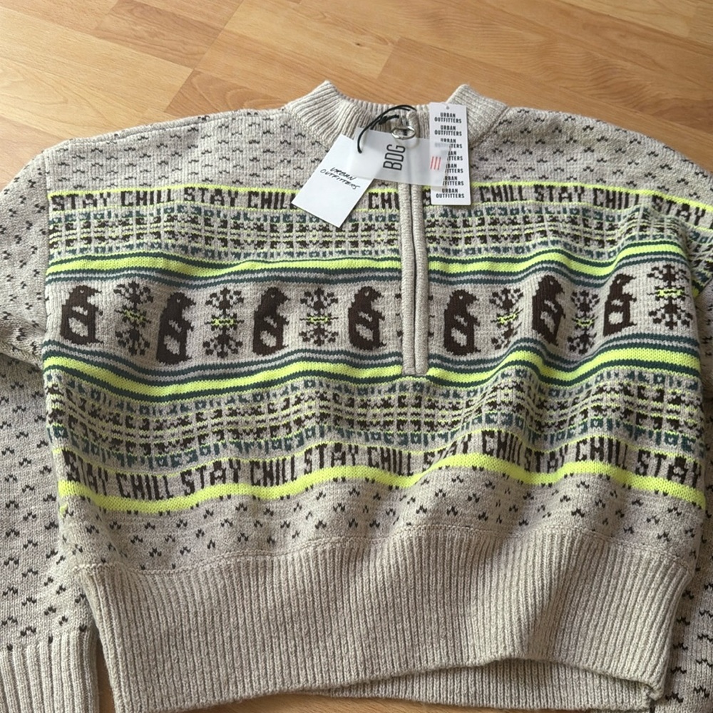 penguin halfzip sweater